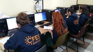 CFES students completing their mock college applications