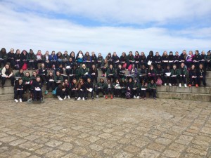A panoramic shot of all 72 First Years in Howth