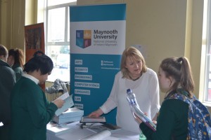 Students speak to an officer from NUI Maynooth