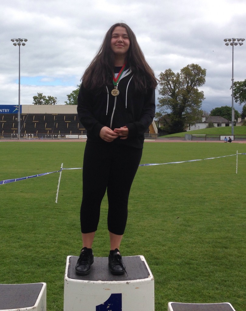 Gold and Silver Medal winner Denisa Ursu atop the winners podium