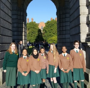 oUR AWARD WINNERS IN FRONT OF THE tRINITY aRCH.