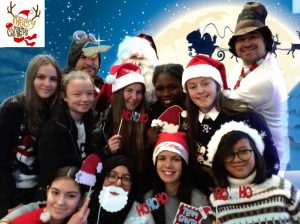 Students posing in their festive atire.