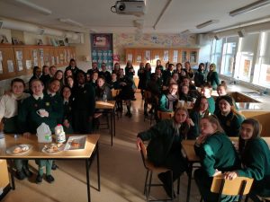 6th Year students enjoying tea and biscuits on World Mental Health Day