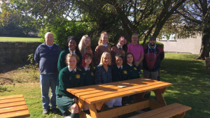 Ken, Joe and Paddy from Dublin 12 Men's Shed with Ms. Dillon and our 2018-2019 student council.