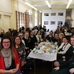 6th years and their teachers enjoying lunch together.