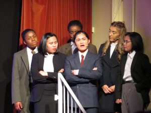 The Legal team (Angel Mikailu, Chloe Pingol, Ifunanya Chukwuewuzie, Eva Anino and Lei Mabeza, with Emily O'Neill)