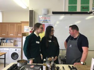 Rosemary Olar and Lizi Trapaidze welcome Neven to Loreto College.