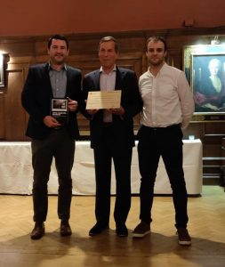 Matthew Whelan and Gareth Lenehan pictured with president and CEO of CFES Brilliant pathways, Rick Dalton.