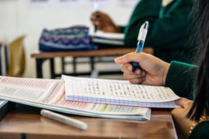 Students doing school house exams.