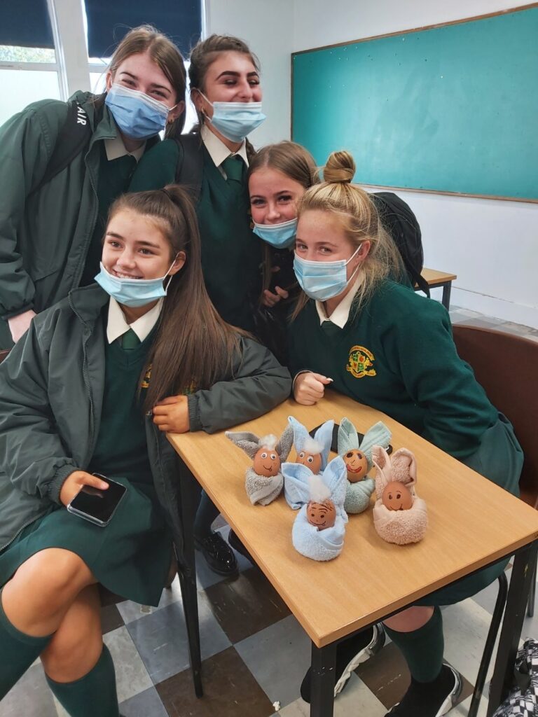 Leaving Cert Applied students with their Flower Babies.